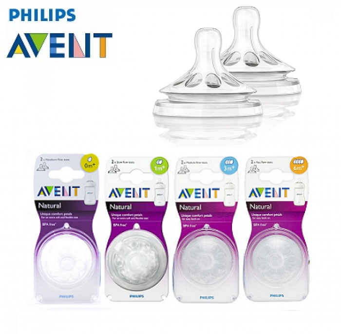 Ty thay bình Avent Natural (1m+) (2 giọt) (2 chiếc)